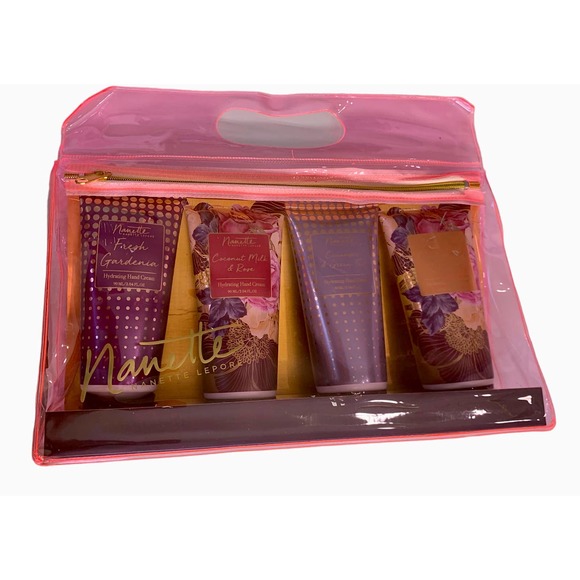 Nanette Lepore 4 Pc‎ Vegan Hand Cream Collection Fresh Gardenia/Enchanted Orchid - Picture 1 of 6